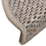 Selvklebende Trappematter Sisal-Utseende 15 Stk 56X17X3 Cm Sølv