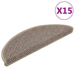 Selvklebende Trappematter Sisal 15 Stk 56X17X3 Cm Mørk Beige