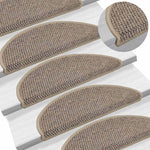 Selvklebende Trappematter Sisal 15 Stk 56X17X3 Cm Mørk Beige