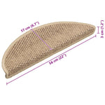 Selvklebende Trappematter Sisal-Utseende 15 Stk 56X17X3 Cm Sand