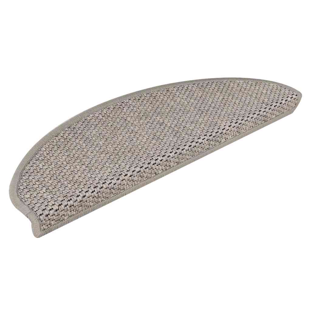 Selvklebende Trappematter Sisal-Utseende 15 Stk 65X21X4 Cm Sølv