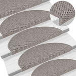 Selvklebende Trappematter Sisal-Utseende 15 Stk 65X21X4 Cm Sølv