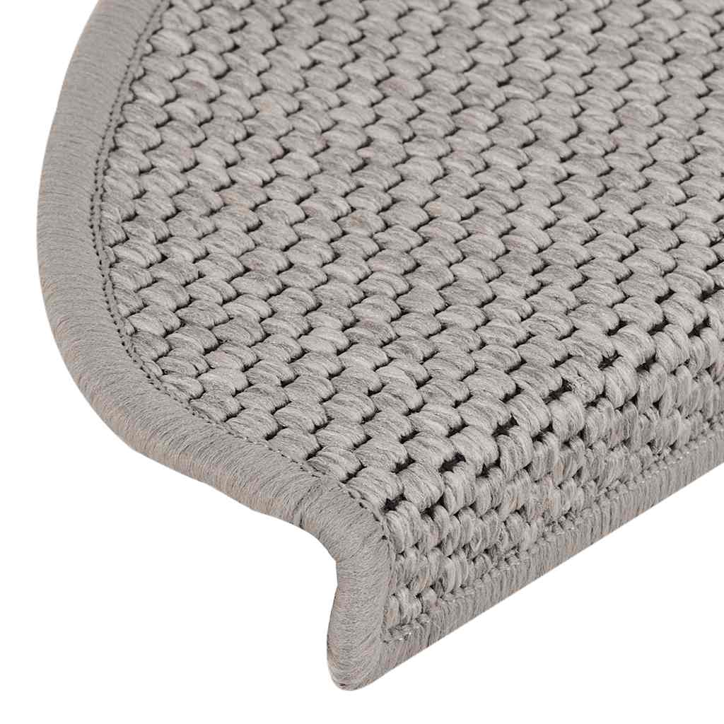 Selvklebende Trappematter Sisal-Utseende 15 Stk 65X21X4 Cm Sølv