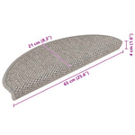 Selvklebende Trappematter Sisal-Utseende 15 Stk 65X21X4 Cm Sølv