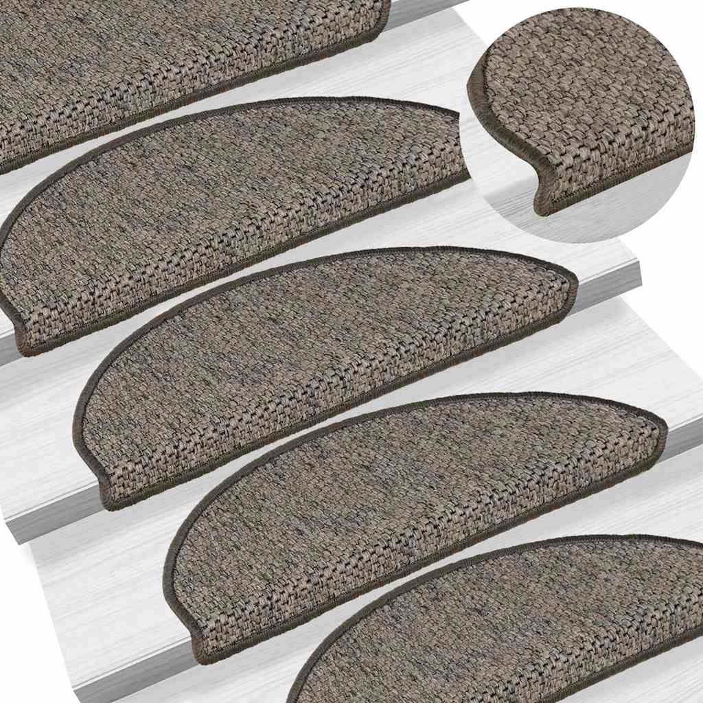 Selvklebende Trappematter Sisal 15 Stk 65X21X4 Cm Brun Beige