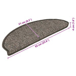 Selvklebende Trappematter Sisal 15 Stk 65X21X4 Cm Brun Beige