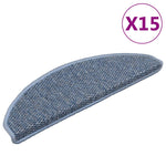 Selvklebende Trappematter Sisal-Utseende 15 Stk 65X21X4 Cm Blå