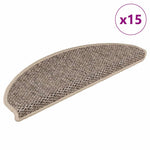 Selvklebende Trappematter Sisal 15 Stk 65X21X4 Cm Mørk Beige
