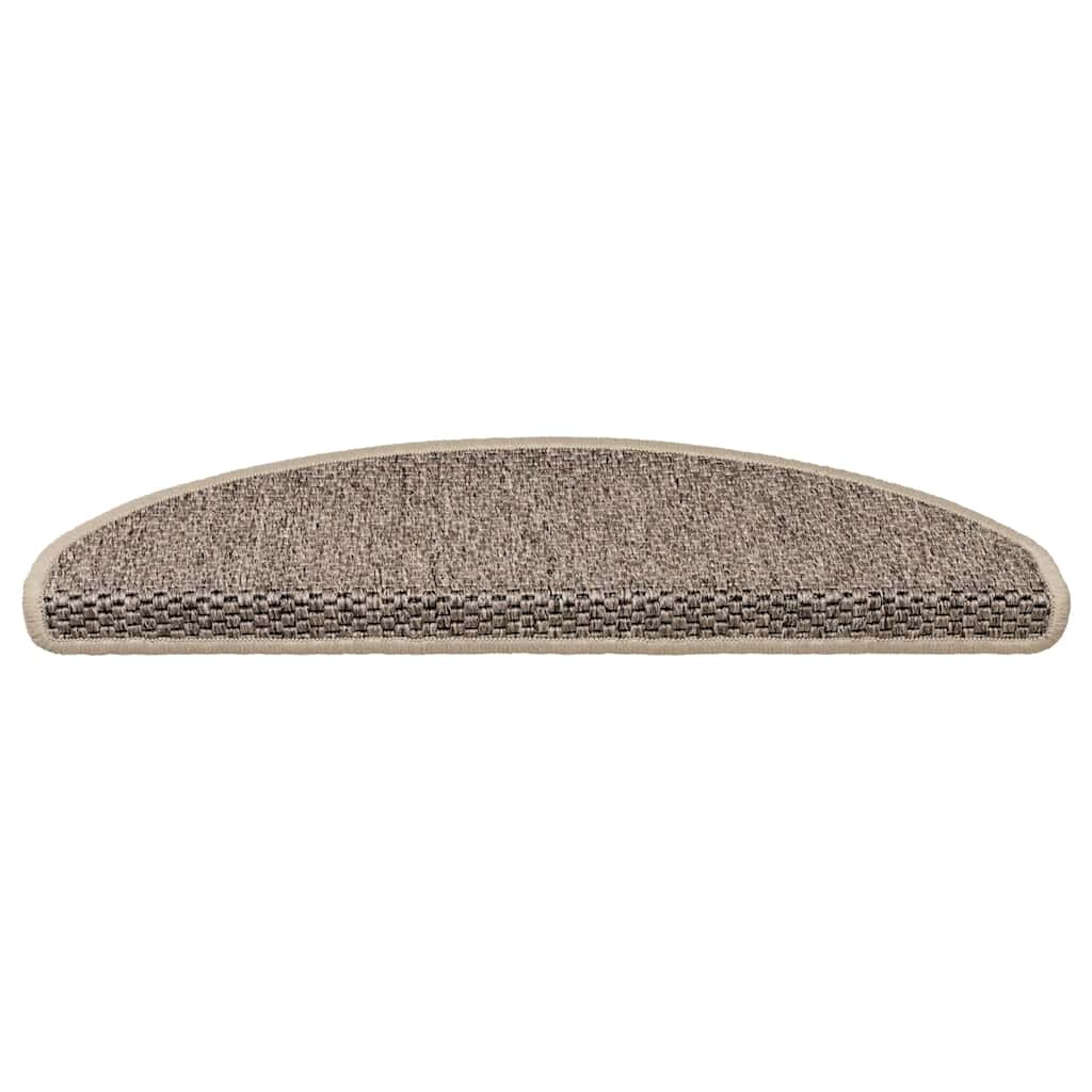 Selvklebende Trappematter Sisal 15 Stk 65X21X4 Cm Mørk Beige