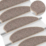 Selvklebende Trappematter Sisal 15 Stk 65X21X4 Cm Mørk Beige