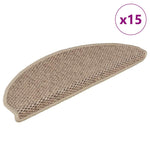 Selvklebende Trappematter Sisal-Utseende 15 Stk 65X21X4 Cm Sand