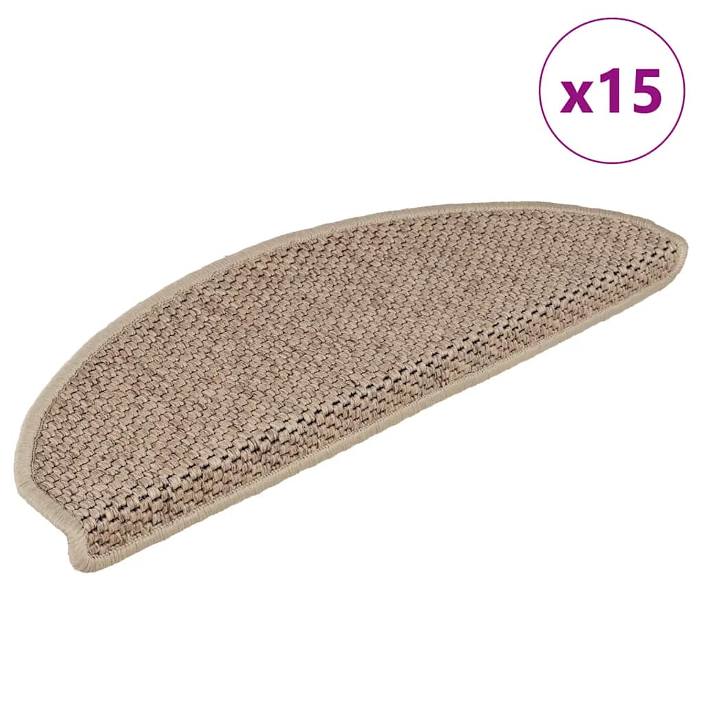 Selvklebende Trappematter Sisal-Utseende 15 Stk 65X21X4 Cm Sand