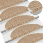 Selvklebende Trappematter Sisal-Utseende 15 Stk 65X21X4 Cm Sand