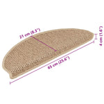 Selvklebende Trappematter Sisal-Utseende 15 Stk 65X21X4 Cm Sand