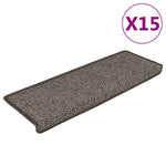 Selvklebende Trappematter Sisal 15 Stk 65X21X4 Cm Grå Og Beige