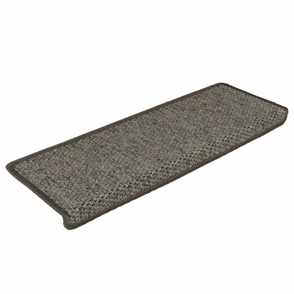 Selvklebende Trappematter Sisal 15 Stk 65X21X4 Cm Grå Og Beige