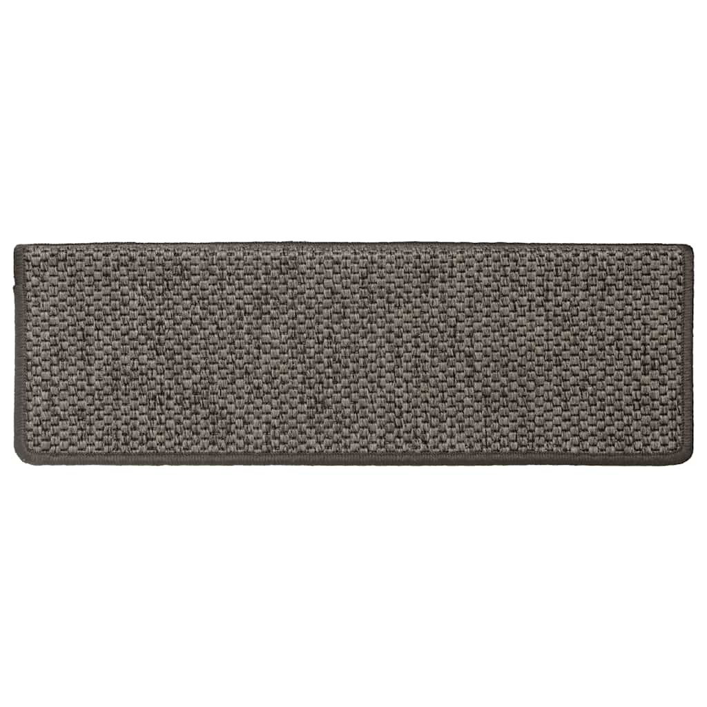 Selvklebende Trappematter Sisal 15 Stk 65X21X4 Cm Grå Og Beige