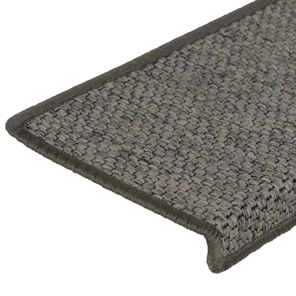 Selvklebende Trappematter Sisal 15 Stk 65X21X4 Cm Grå Og Beige