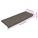 Selvklebende Trappematter Sisal 15 Stk 65X21X4 Cm Grå Og Beige