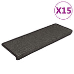 Selvklebende Trappematter Sisal 15 Stk 65X21X4 Cm Antrasitt