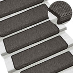 Selvklebende Trappematter Sisal 15 Stk 65X21X4 Cm Antrasitt