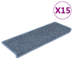 Selvklebende Trappematter Sisal-Utseende 15 Stk 65X21X4 Cm Blå