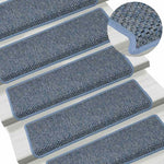 Selvklebende Trappematter Sisal-Utseende 15 Stk 65X21X4 Cm Blå