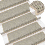 Selvklebende Trappematter Sisal 15 Stk 65X21X4 Cm Grønn