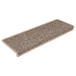 Selvklebende Trappematter Sisal 15 Stk 65X21X4 Cm Mørk Beige