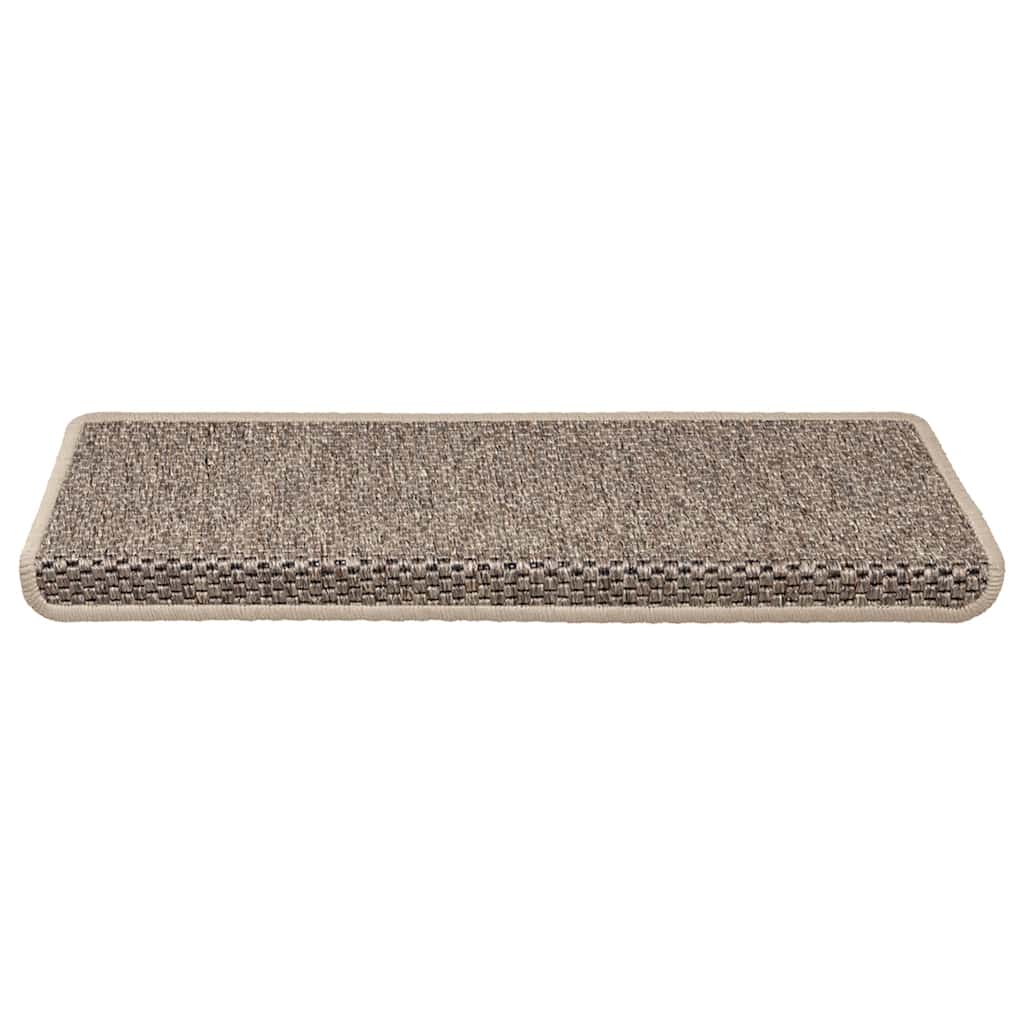 Selvklebende Trappematter Sisal 15 Stk 65X21X4 Cm Mørk Beige