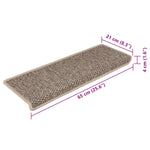 Selvklebende Trappematter Sisal 15 Stk 65X21X4 Cm Mørk Beige