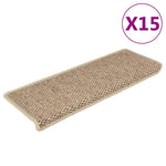 Selvklebende Trappematter Sisal-Utseende 15 Stk 65X21X4 Cm Sand