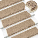 Selvklebende Trappematter Sisal-Utseende 15 Stk 65X21X4 Cm Sand