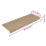 Selvklebende Trappematter Sisal-Utseende 15 Stk 65X21X4 Cm Sand