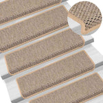 Selvklebende Trappematter Sisal-Utseende 15 Stk 65X21X4Cm Beige