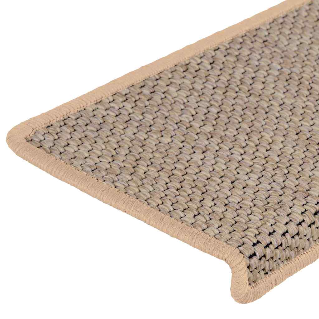 Selvklebende Trappematter Sisal-Utseende 15 Stk 65X21X4Cm Beige
