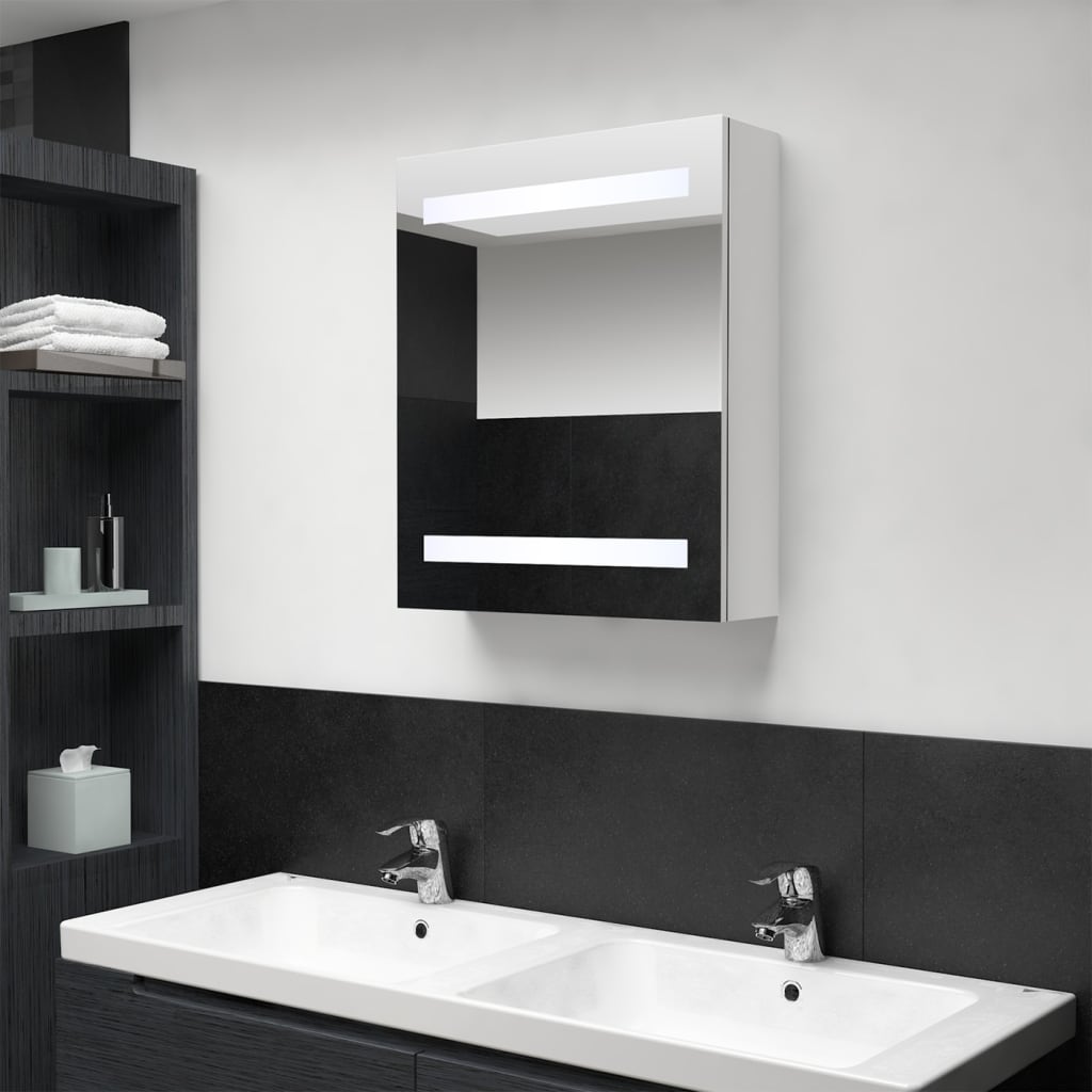 Led-Speilskap Til Bad Blank Hvit 50X14X60 Cm