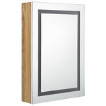 Led-Speilskap Til Bad Hvit Og Eik 50X13X70 Cm