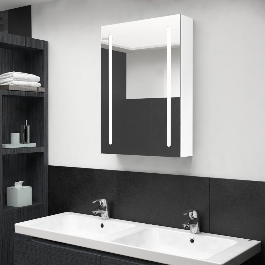 Led-Speilskap Til Bad Blank Hvit 50X13X70 Cm