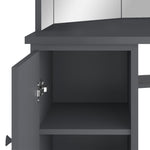 Hjørnemontert Sminkebord Med Led Grå 111X54X141,5 Cm