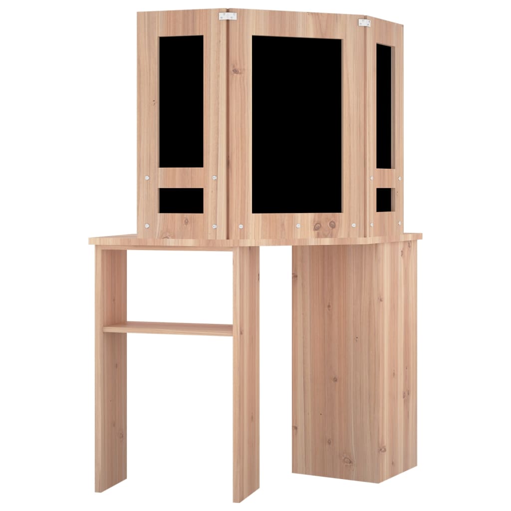 Hjørnemontert Sminkebord Med Led Eik 111X54X141,5 Cm