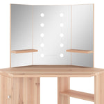 Hjørnemontert Sminkebord Med Led Eik 111X54X141,5 Cm