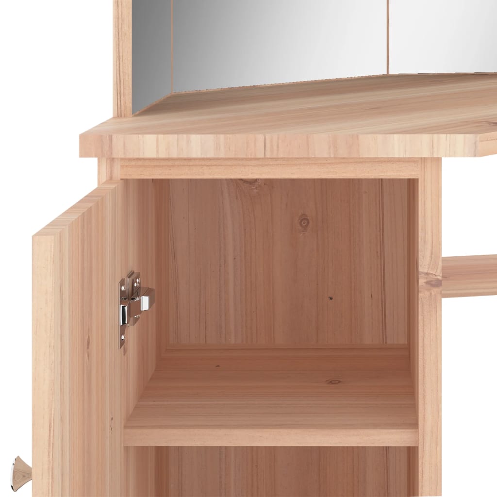 Hjørnemontert Sminkebord Med Led Eik 111X54X141,5 Cm