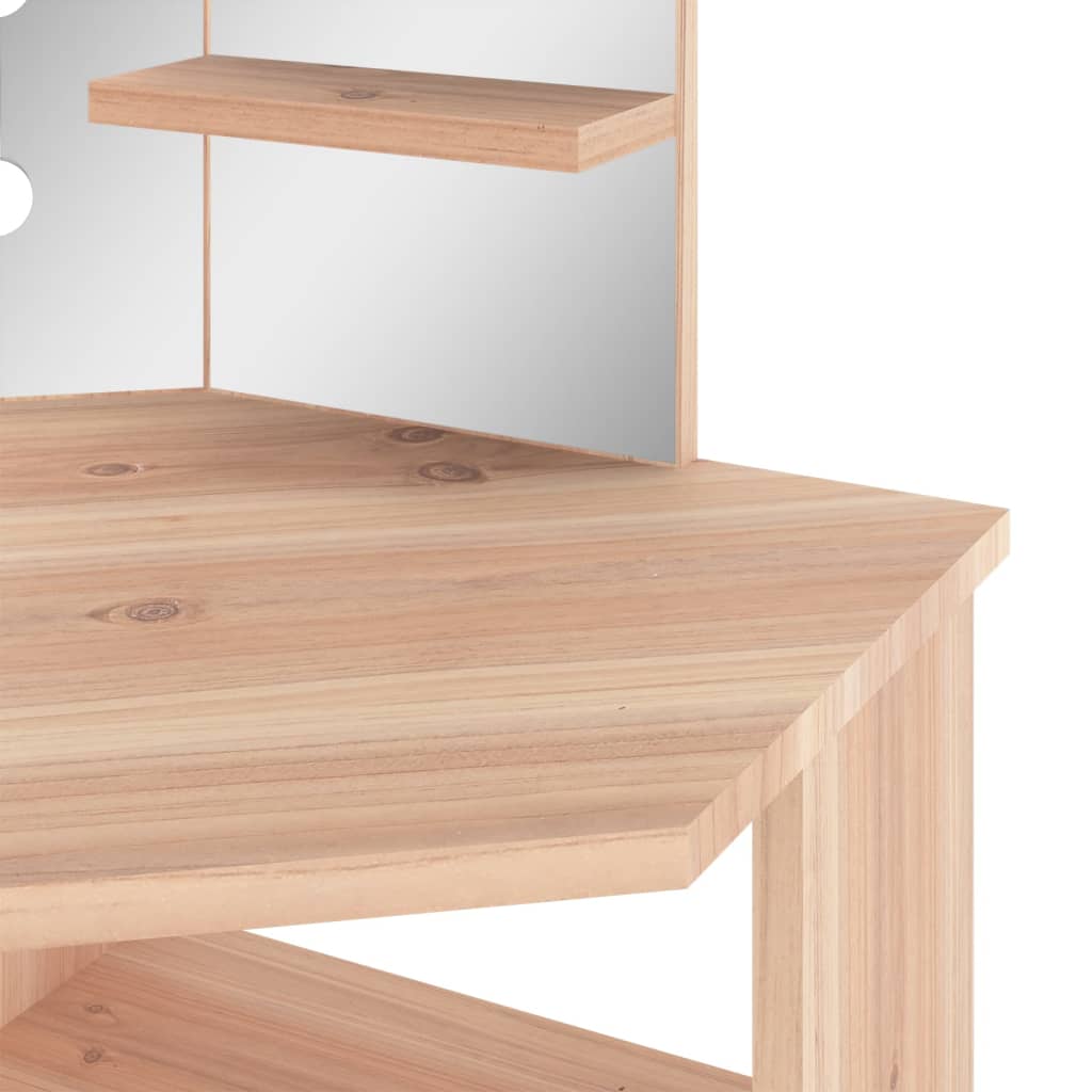 Hjørnemontert Sminkebord Med Led Eik 111X54X141,5 Cm