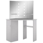 Hjørnemontert Sminkebord Med Led Betonggrå 111X54X141,5 Cm