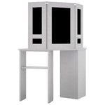Hjørnemontert Sminkebord Med Led Betonggrå 111X54X141,5 Cm