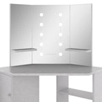 Hjørnemontert Sminkebord Med Led Betonggrå 111X54X141,5 Cm