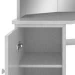 Hjørnemontert Sminkebord Med Led Betonggrå 111X54X141,5 Cm