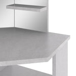 Hjørnemontert Sminkebord Med Led Betonggrå 111X54X141,5 Cm