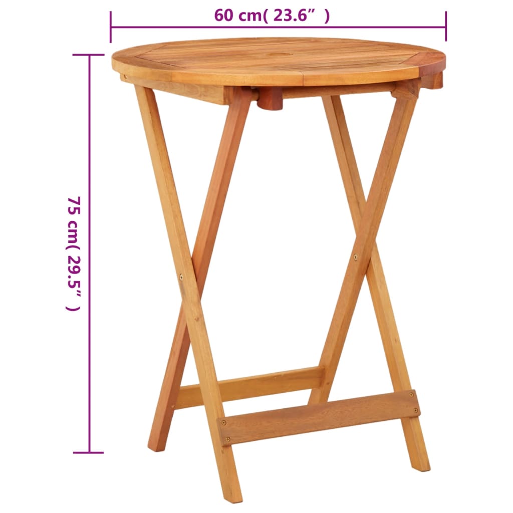 Sammenleggbart Hagebord Ø60X75 Cm Heltre Eukalyptus